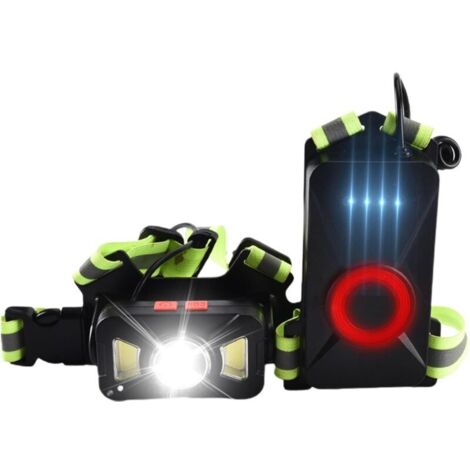 JIZZU Lampe De Poitrine LED Rechargeable Pour Course - 250 Lumens, 3 Modes + Feu Arrière - Lampe Running Mains Libres Étanche IPX5 - Idéal Jogging, Camping, Vélo Nocturne