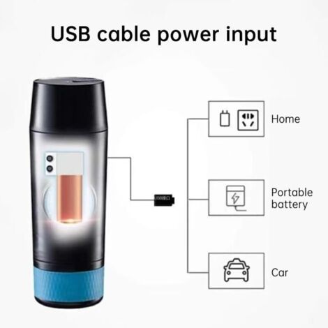 Machine à Café Portable 3 En 1 - Compatible Nespresso Et Café Moulu, 20 Bars, Rechargeable USB-C, Parfaite Pour Voyage Et Camping