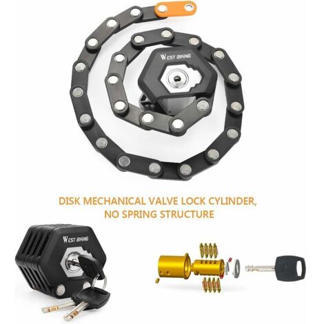 Antivol De Vélo Pliant FORMIZON – 85 Cm, Alliage Alu, 360° Articulé, 3 Clés, Support Inclus, Noir, 730 G