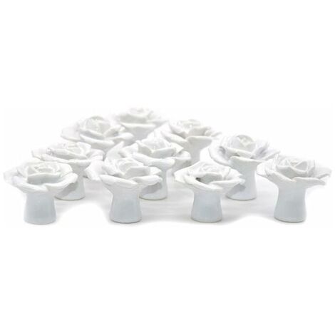 Lot De 6 Poignées De Porte En Céramique Rose Pour Chambre D’Enfant – Boutons De Meuble Mignons
