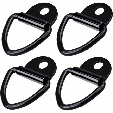 RHG 4 pièces Crochets d'Arrimage Anneaux d'Amarrage en D Crochet V-Ring Attaches Anneau de Ttraction Fixation en Acier Inoxydable pour Kayaks Bateaux Canoë Pendentifs Remorques Pickups Camions Autos J (1/5)