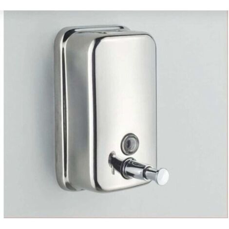 Distributeur de Savon Mural 500 ML Manuel en Acier Inoxydable 18/10 (Argent) (1/5)
