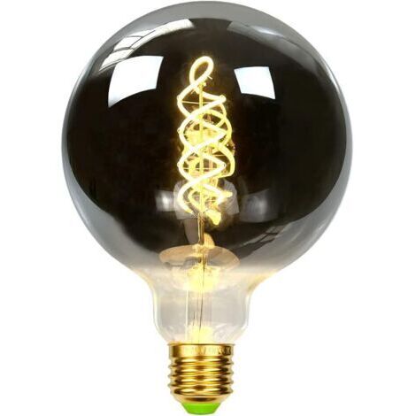 RHG G125 incurvé LED Ampoule à filament Culot à vis E27 220/240 V intensité variable, Verre, smoke, E27 4.00 wattsW 230.00 voltsV [Classe énergétique G] (1/5)