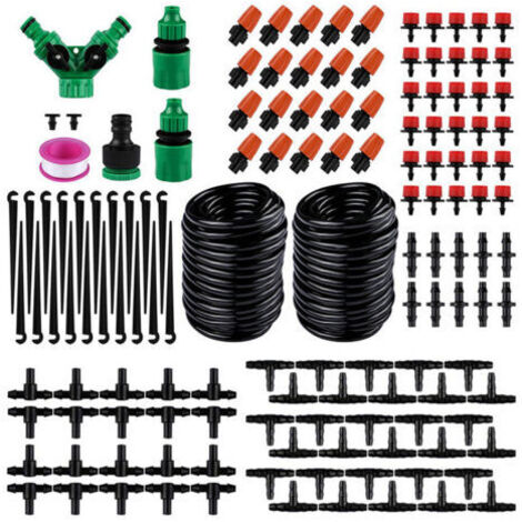RHG Kit d'Irrigation Goutte à Goutte , Système d'irrigation Jardin avec 20M Tuyau D'irrigation,Kit d'irrigation Goutte à Goutte Automatique pour Jardin Plantes Culture (1/4)