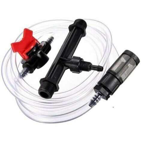 RHG Injecteur d'Engrais Venturi 3/4 PouceAppareil avec Filtre, Débit Réglable 9-92 L/h, Kit de Tube pour Irrigation (1/4)