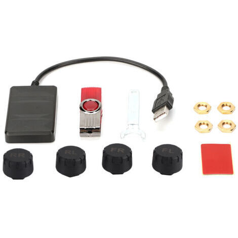 RHG Système de surveillance de la pression des pneus USB de voiture Alarme de surveillance TPMS avec capteur externe pour la navigation Android