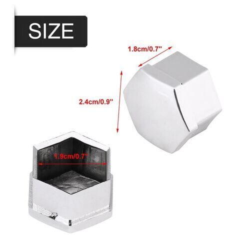 RHG Lot de 20 cache-écrous de roue chromés universels de 19 mm avec outil de démontage