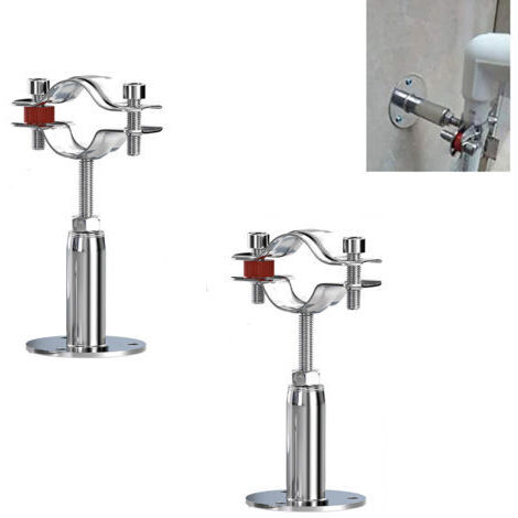 RHG 2Pcs Acier Inoxydable Colliers De Serrage à Support De Tuyau RéGlable, Support De Tuyau à Montage Mural,Pour Un DiamèTre De 32-34MM, Pour La Fixation De Tuyaux, De Tubes, De Tiges Etc. (1/4)