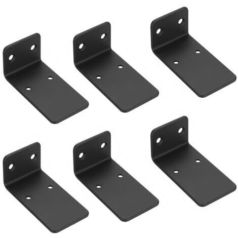 RHG 6 Pièces Equerre Etagere Murale, 90mm Support Etagere Murale , Supports d'étagères Flottants a L, Equerre Metal Noir, Support étagère Murale Fixation Etagere Invisible pour Étagères (1/5)