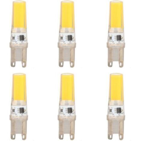 RHG Ampoule LED G9, 9W  Halogène Lampe,Cool White 6500k, 500LM G9 LED Sans Scintillement, Dimmable,pour Chambre Salon Cuisine,6PCS [Classe énergétique F] (1/5)