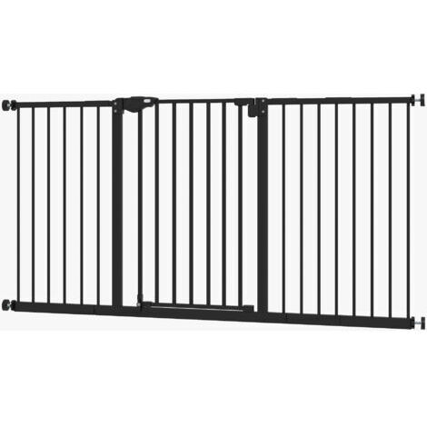 RHG Barrière de Sécurité pour Animaux 136,3x76,2 cmMétal, Sans Perçage, Noir (1/5)