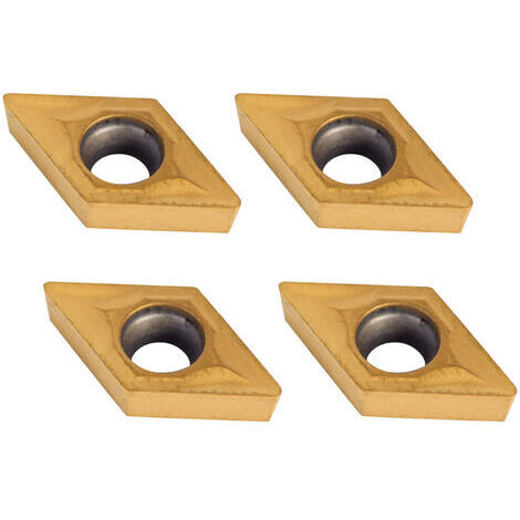 RHG Lot de 10 inserts en carbure DCMT070204-HM YBC251Forme losange pour usinage acier inoxydableRésistance à l'usure élevée (1/5)