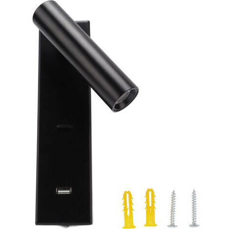 RHG Lumière de lecture murale LED simple et élégante avec interrupteur et port USB pour chambre intérieure 100-240V (1/5)