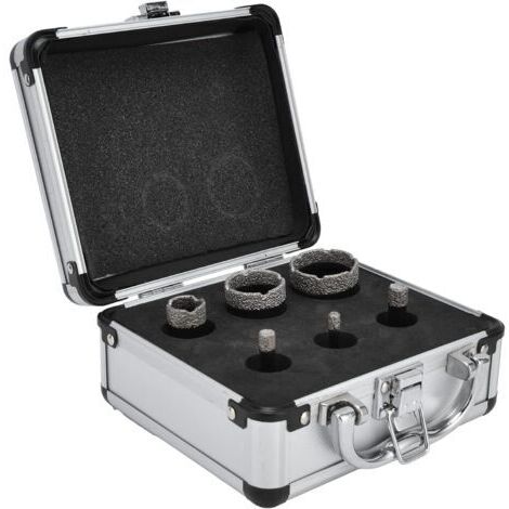 RHG Trepan Scie Cloche Foret Diamante 6Pcs, Kit de Forets 6/8/10/20/32/38mm, Trepan Cylindrique Forage a Sec/Humide Filetage M14 pour Meuleuse Carrelage Porcelaine Granit Marbre (1/5)