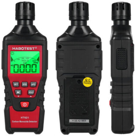 RHG Détecteur de monoxyde de carbone portable HT621 avec alarme sonore et visuelle (0-5000 ppm), écran LCD rétroéclairé, idéal pour la maison, la voiture, le camping et les voyages (1/5)