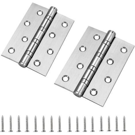 RHG 2 Pièces Trous de Charnière Plats Pliants, Exterieur Charnière Inox,Charniere Porte Lourde, pour Portes Fixes,Portes D'entrée,Portes de Chambres,Portes de Jardin (1/5)