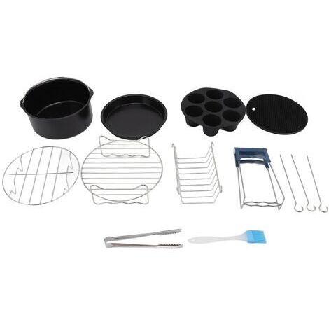 RHG Pour ensemble de casseroles de friteuse à air résistant à la chaleur nettoyage facile en acier inoxydable pour accessoires de friteuse à air pour le restaurant de cuisine à domicile 20cm (1/5)