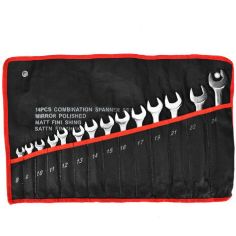 RHG Jeu de clés à cliquet,Jeu de clés mixtes 8-24mm, 14 pièces, clé à douille à cliquet métrique, Kit d'outils de réparation pour tournevis d'écrou (1/5)