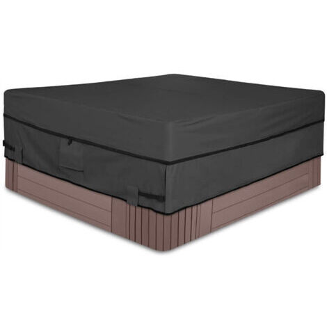 RHG Bain à Remous Housse de Protection Coupe Vent,Couverture Spa Exterieur Imperméables,Bache Bain à Remous avec des aérations et des boucles (193 x193 x 51 cm) (1/4)