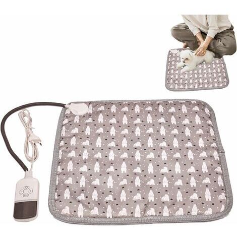 RHG Tapis Chauffant Chien Chat Coussin Chauffant Electrique pour Animaux, Electrique Coussin pour Chien Chat avec Minuterie et Régulateur de Température, Protection Contre la Surchauffe 45 45cm (1/5)