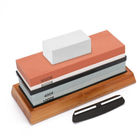 RHG 400/1000 3000/8000 Grit Premium Whetstone Cut Shaiping Stone Set Set Shargenon Slip Base Cutter Assemblage (1/4)