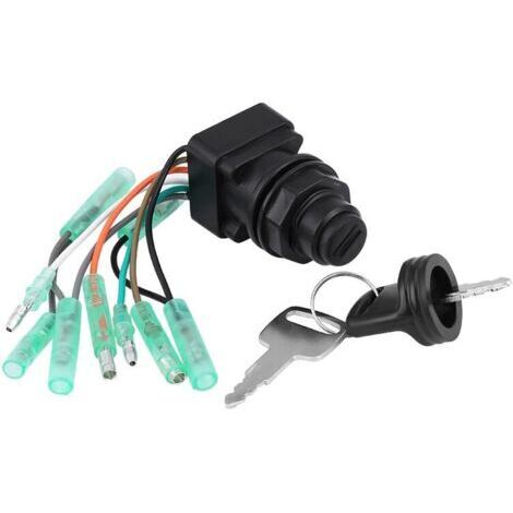 RHG Ensemble de commutateur de clé d'allumage de moteur pour botier de commande hors-bord Suzuki 37110-99E00 37110-92E01 (1/4)