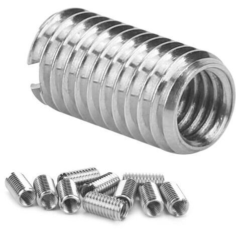 RHG Lot de 10 inserts filetés M6x1.0 et M8x1.25Acier inoxydable 303Longueur 15mm pour réparation de filetages endommagés - 10pcs (1/5)