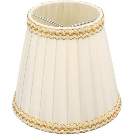 RHG Petit abat-jour en tissu à pince, style rustique, aspect soie brillante et léger, pour ampoule E14, lampe de table, applique murale ou suspension. (1/5)