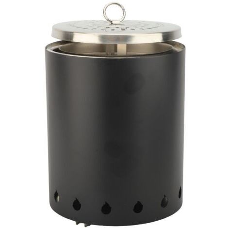 RHG Poêle à bois coupe-vent pour extérieur, Acier Inoxydable pour extérieur et terrasse (noir) (1/5)