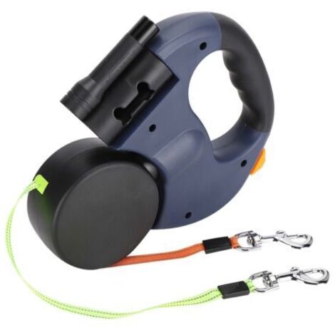 RHG Double Laisse pour Chiens Rétractable, Double Brique pour 2 Chiens Chien Lase avec Lumière (Gris foncé) (1/5)