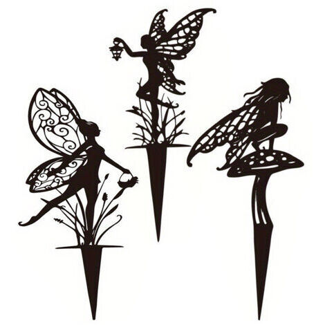 RHG 3 piquets fée fer forgé A/B/C jardin pelouse décoration (1/5)