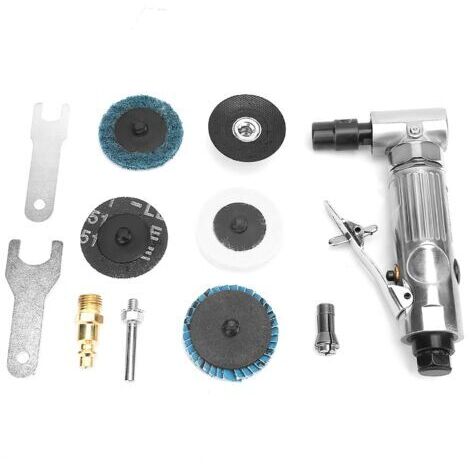 RHG Meuleuse Pneumatique, 1/4 ''BSP Meuleuse à Air Meuleuse d'Angle Pneumatique à 90 Degrés avec Disque de Meulage 2 Pouces MBSP pour Ebavurage Meulage Façonnage, Ponceuse Pneumatique (1/5)