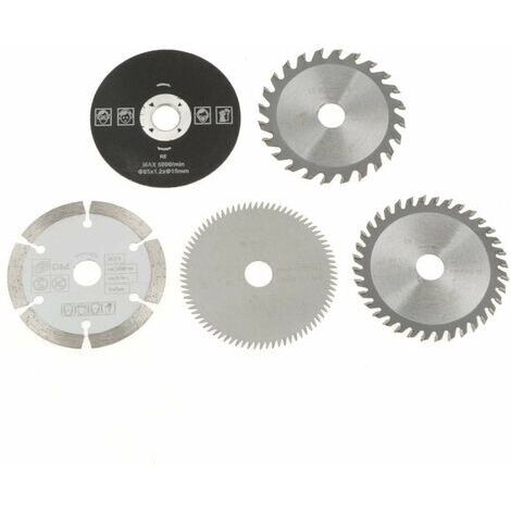 RHG 5pcs 85mm Diamètre Intérieur 15mm Mini-carbure Circulaire lame de Scie pour l'outil de Coupe 24 dents TCT /Plastique 36 dents /80 Dents HSS /Diamant /Résine Lame de Scie, Durable (1/5)
