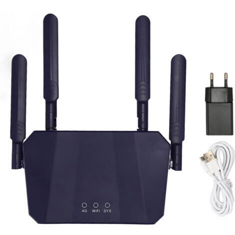 RHG Routeur sans fil 4G LTE haut débit 300Mbps, point d'accès mobile WiFi avec fente pour carte SIM 100-240V