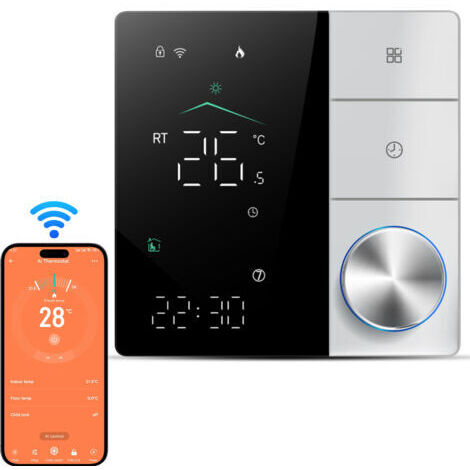 RHG Thermostat Wi-Fi intelligent pour climatisationProgrammable avec contrôle par applicationÉcran tactileÉconomies d'énergie (1/5)