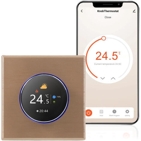 RHG WiFi Smart Thermostat Design Ultra Mince, Affichage TFT, Contrôle Vocal, Programmation de Semaine Facile pour la Télécommande de L'application Domestique (1/5)