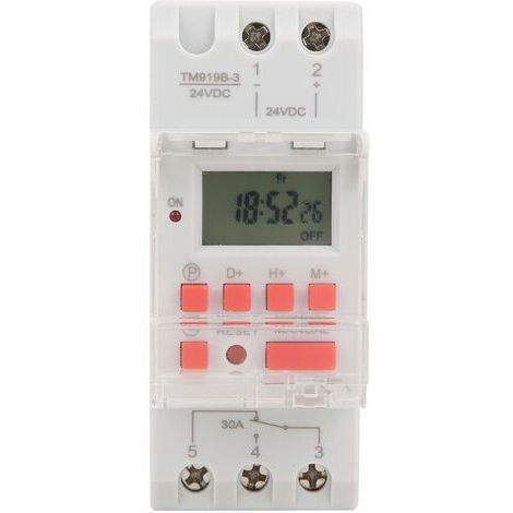 RHG DC 24V 30A Hebdomadaire 12/24hrs Minuterie Commutateur LCD On Off Contrle Programmable Relais Temporisé (1/5)