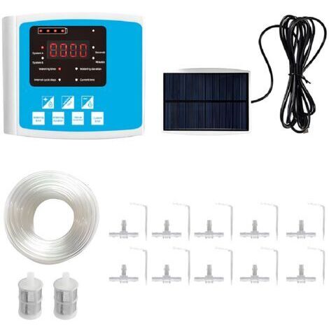 RHG 10 mètres d'abreuvoir automatique à pompe unique alimenté par énergie solaire, Alimentation solaire / Chargement par micro USB Mémoire de panne d'électricité Fonction d'alerte vocale Design su (1/5)