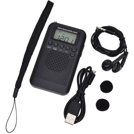 Houhence – Radio portable FM/AM numérique stéréo DSP – Réception haute qualité jusqu'à 58 stations – Alimentation USB et piles AAA – Écouteurs compatibles