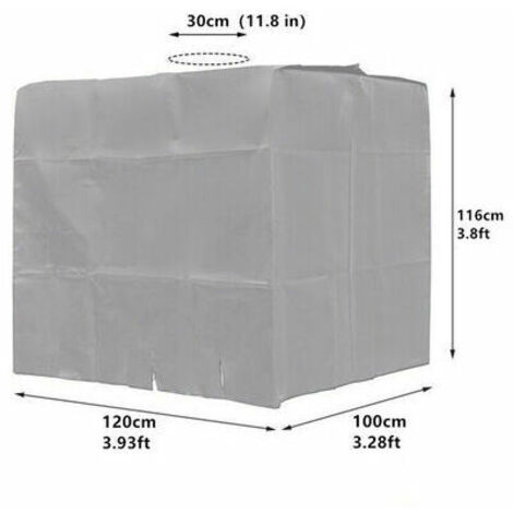 Bache de réservoir d'eau, Bache Couverture Réservoir IBC pour Cuve 1000L, Capt de Protection Container Citerne Eau, Anti-poussière Anti-UV Anti-Pluie, 120x100x116cm (bleu) (1/5)