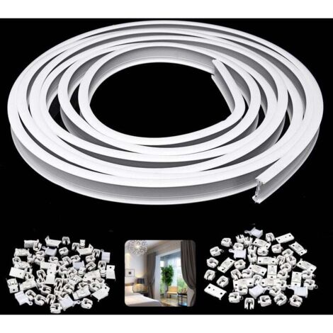 Rail pour rideau classique pliable rail plastique + acier L.5m ouverture centrale (1/5)