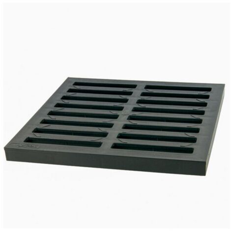 Grille de regard 300x300 en PVC A15 graphite – Classe de charge A15 pour voies piétonnes – Charge statique 15 kN (1,5 t)
