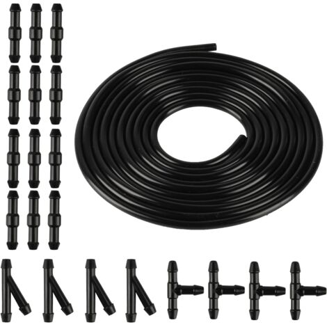 5m Durite Lave Glace Voiture avec 30 Universel Raccord Tuyau Lave Glace Connecteurs, Kit de Flexible d'essuie-glace, Tuyau de Liquide de Lave-glace pour Connecter Pompe à Eau et Buses de Voiture (1/5)