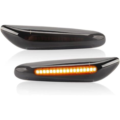 Clignotants latéraux LED dynamiques orange 12V 5W – 18 perles SMD 2835 – Compatible BMW E46 E90 X5 X3 – Installation simple (1/4)