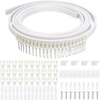 RHG Rail de Rideau de Plafond Incurvé et Flexible Guide de Montage de Rideau avec Rouleaux Silencieux Système de Rail de Rideau Pour Rail de Rideau de Douche (3M)