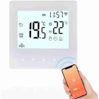 RHG Thermostat intelligent, Tuya APP White Backlight, 3A Waterpick WiFi Smart Touch Temperature Control Panel Air Conditioner Floor Thermostat Switch