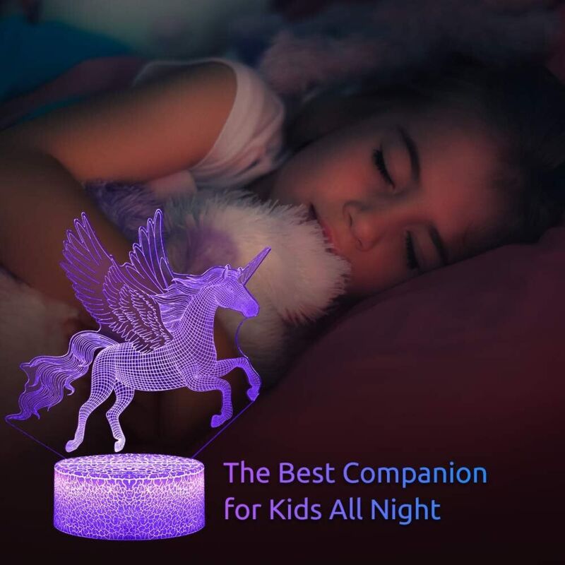 Veilleuse LED Personnalisée avec Nom et Initiale à Motif de Licorne