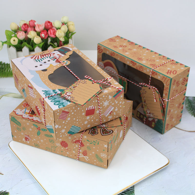 Lot De 50 Boîtes Cadeaux De Noël En Papier Kraft - Forme Maison, 10.5x7x5 Cm, Avec Corde De Chanvre - Pour Bonbons, Chocolats, Petits Cadeaux
