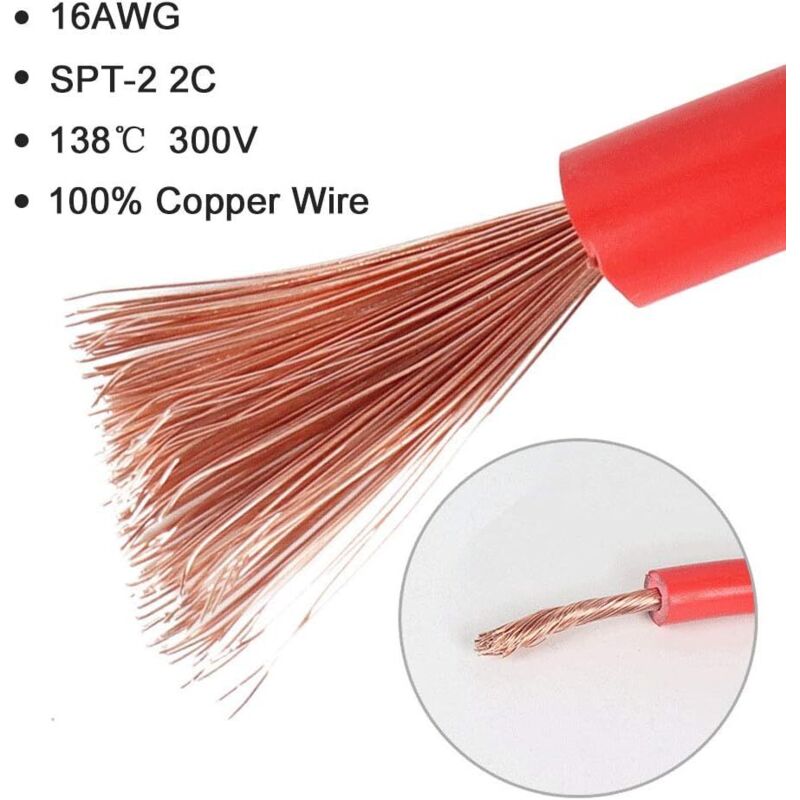Rallonge Allume Cigare 12V – 3 Mètres Avec Pinces Batterie – Fusible 15A/20A/25A – Pour Voiture, Camping-car
