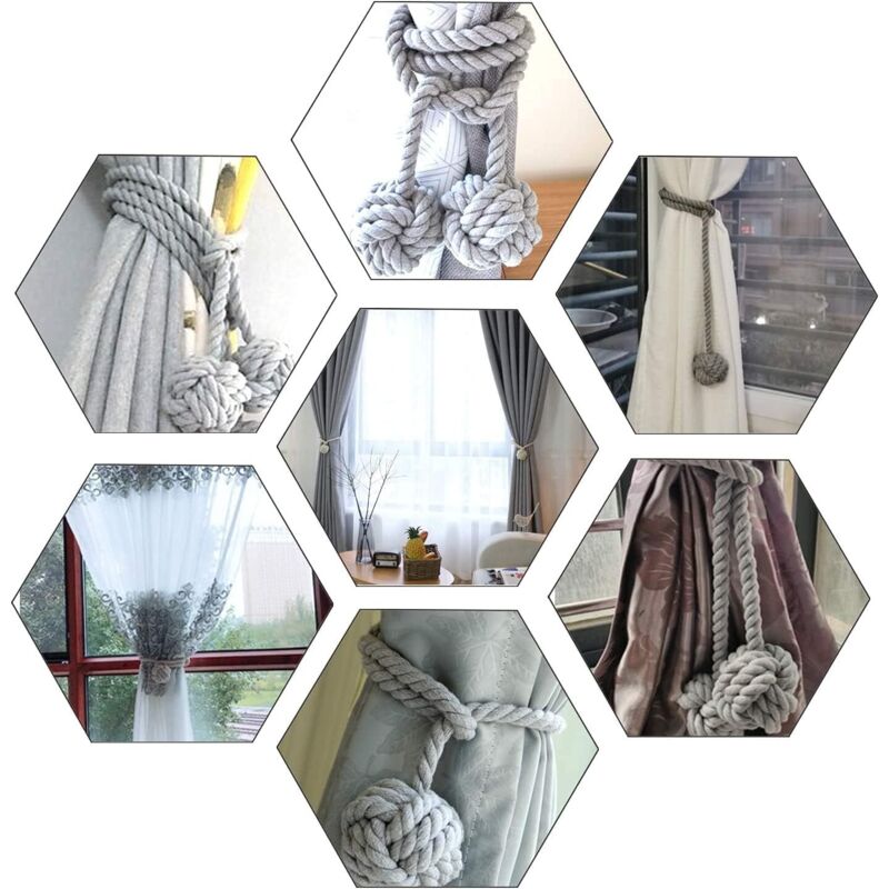 Attaches Rideaux En Forme De Fleur Avec Perles - Lot De 2, Beige | Décoration Chambre Enfant, Maintien Rideaux - 2